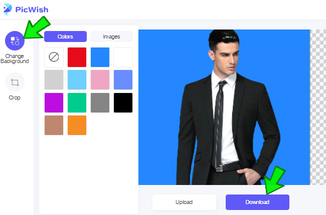 change photo background to blue