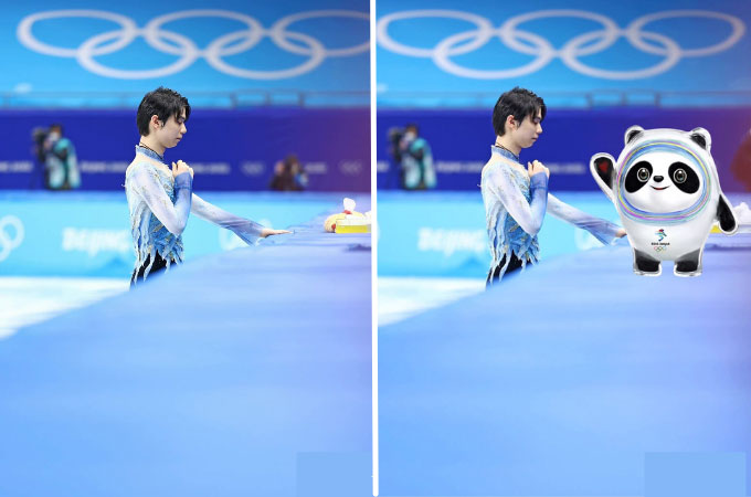 how to add bing dwen dwen to photos