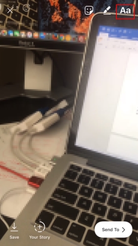 add text Instagram app