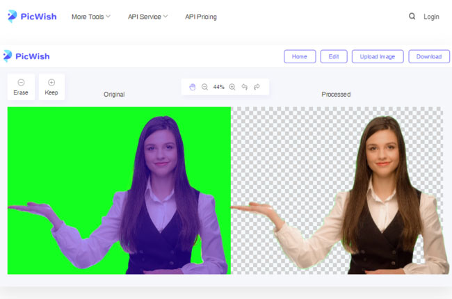 green screen photo editor picwish online